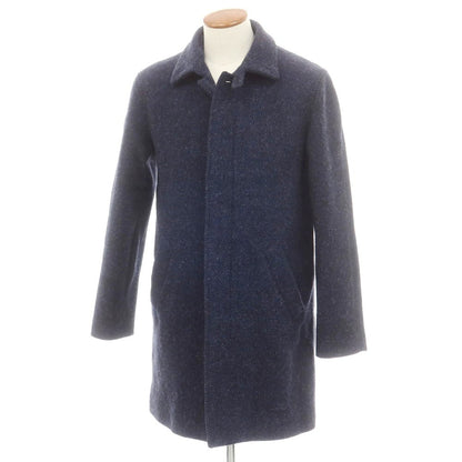 【中古】アーペーセー A.P.C. ウール ヘリンボーン織り ステンカラーコート ネイビー【 M 】【 状態ランクB 】【 メンズ 】