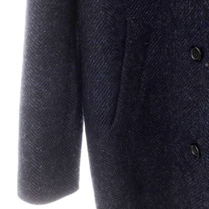 【中古】アーペーセー A.P.C. ウール ヘリンボーン織り ステンカラーコート ネイビー【 M 】【 状態ランクB 】【 メンズ 】