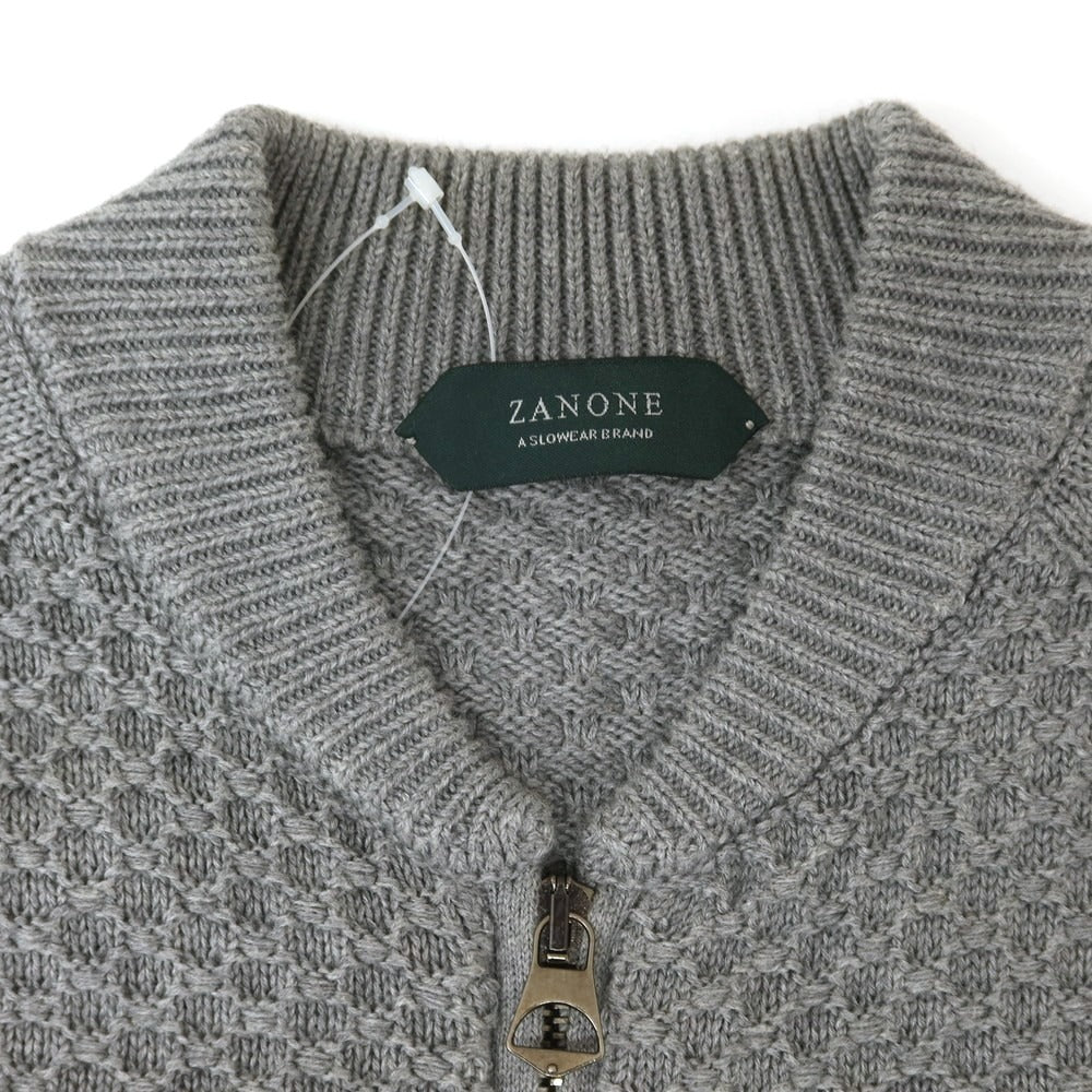 [Used] ZANONE mid-gauge cotton knit double-zip cardigan, gray [46] [Condition: C] [Men&