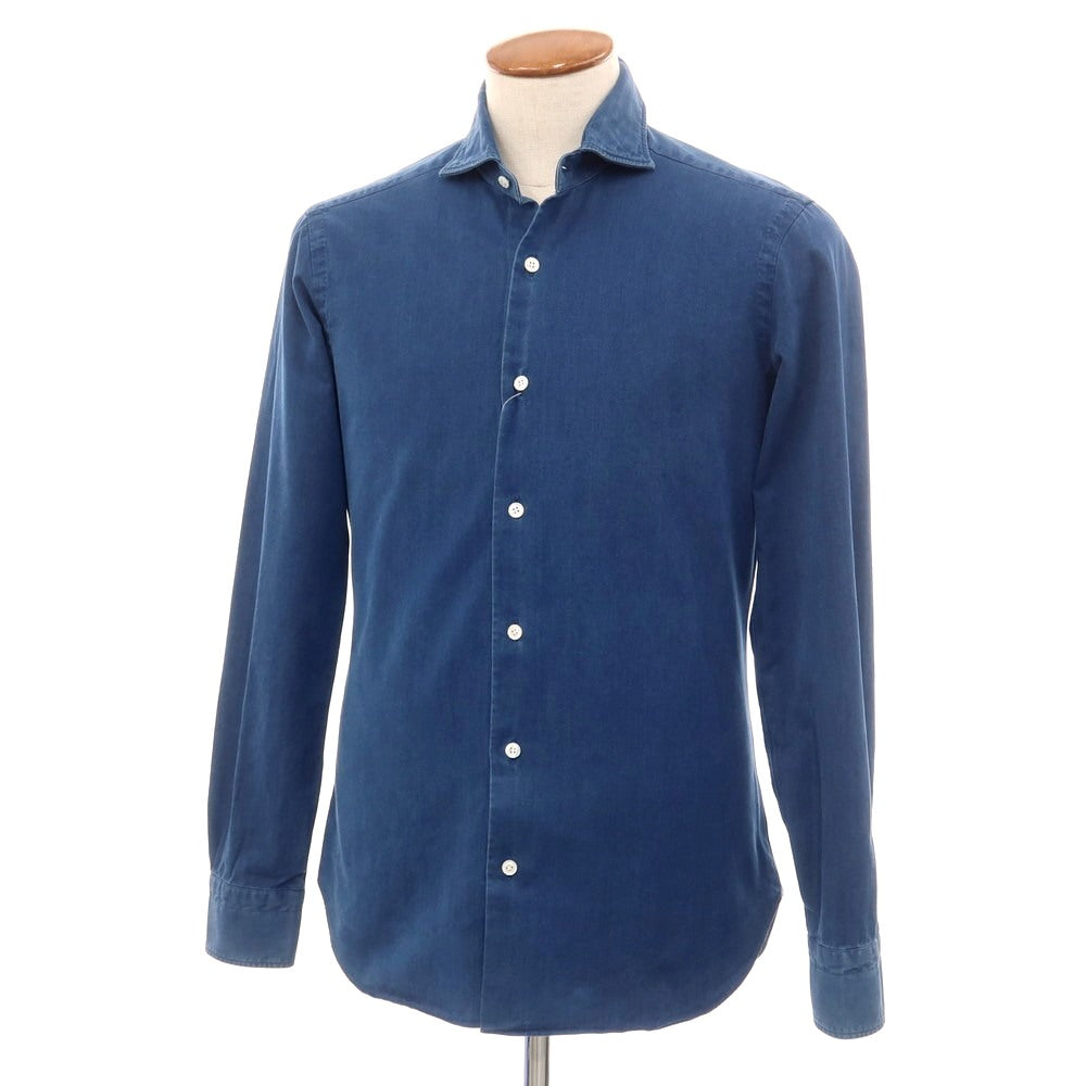 [Used] BARBA DANDY LIFE Cotton Horizontal Collar Casual Shirt Dark Blue [M] [Condition Rank B] [Men&