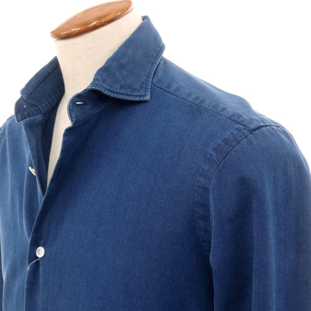 [Used] BARBA DANDY LIFE Cotton Horizontal Collar Casual Shirt Dark Blue [M] [Condition Rank B] [Men&