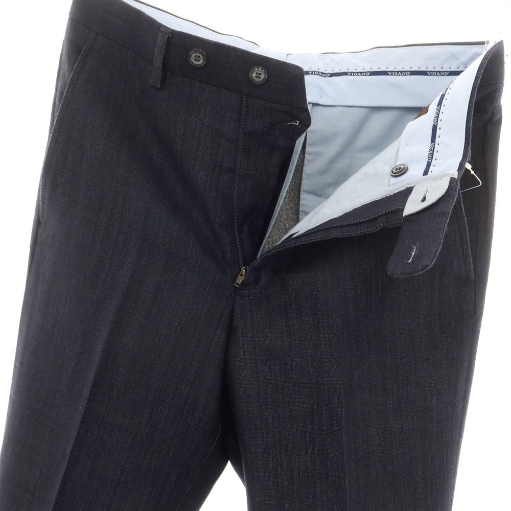 [Used] VIGANO wool cotton casual slacks pants, navy [44] [Condition rank B] [Men&