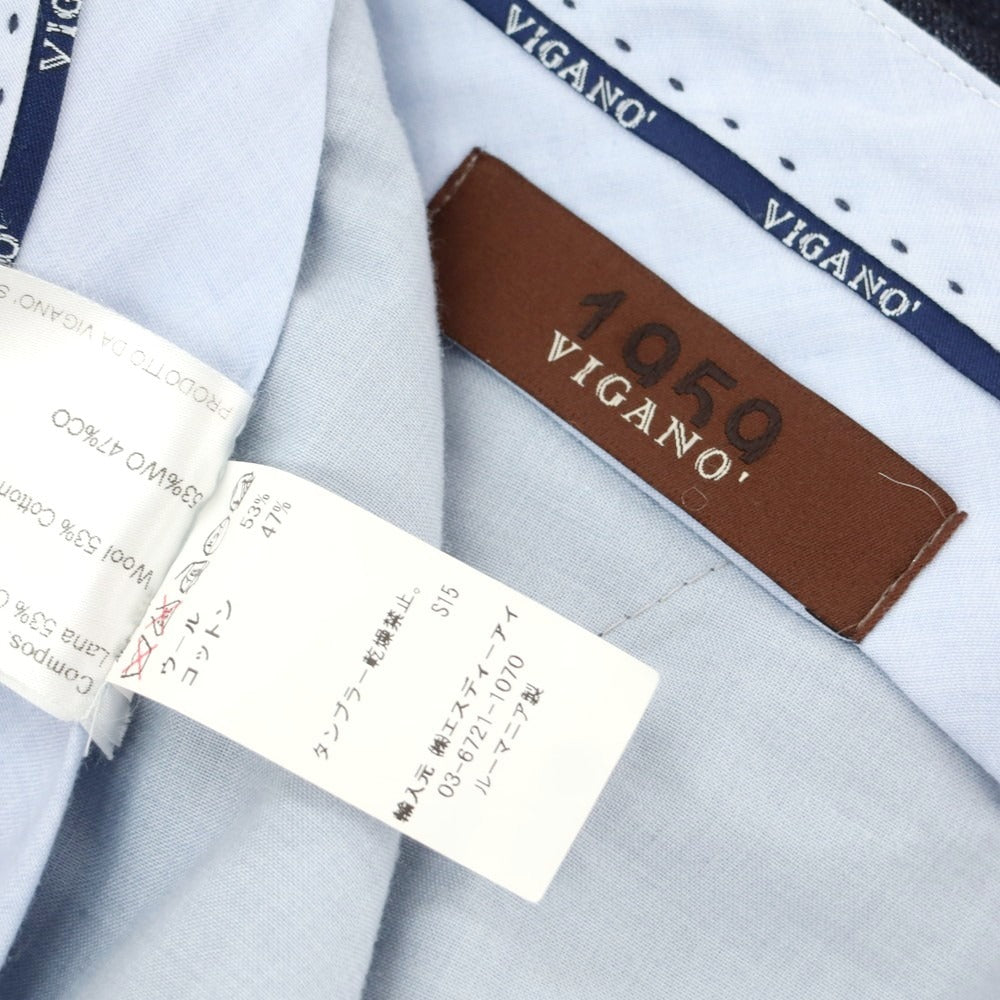 【中古】ヴィガーノ VIGANO ウール コットン カジュアルスラックスパンツ ネイビー【サイズ44】【 状態ランクB 】【 メンズ 】[EPD]