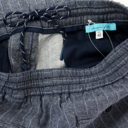 [Used] Atipico AT.P.CO Cotton Linen Easy Slacks Pants Navy x White [46] [Condition Rank A] [Men&