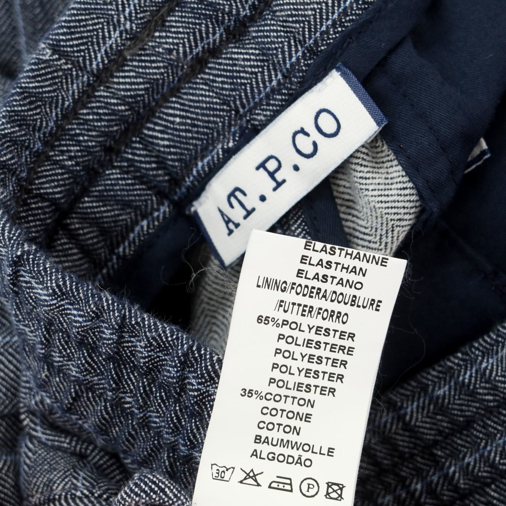 [Used] Atipico AT.P.CO Cotton Linen Easy Slacks Pants Navy x White [46] [Condition Rank A] [Men&