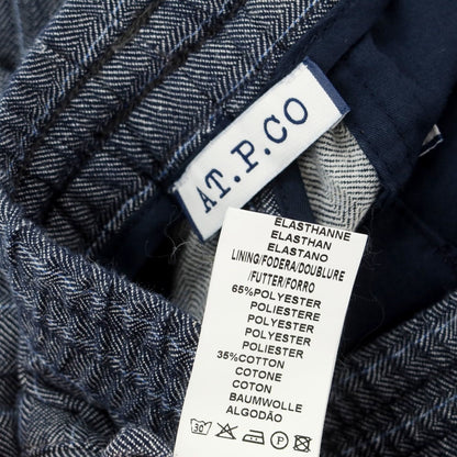 [Used] Atipico AT.P.CO Cotton Linen Easy Slacks Pants Navy x White [46] [Condition Rank A] [Men&