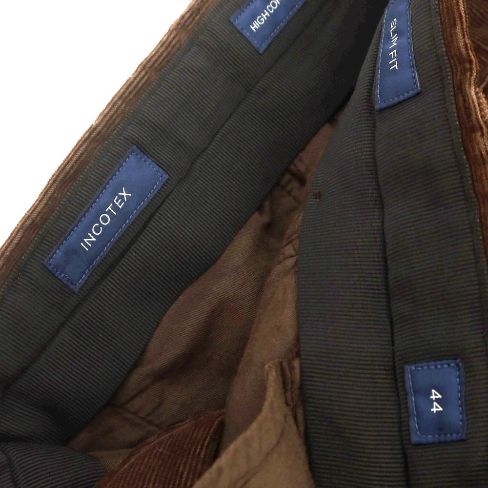 【中古】インコテックス INCOTEX ストレッチ コットン 細畝 コーデュロイパンツ ダークブラウン【 44 】【 状態ランクA 】【 メンズ 】