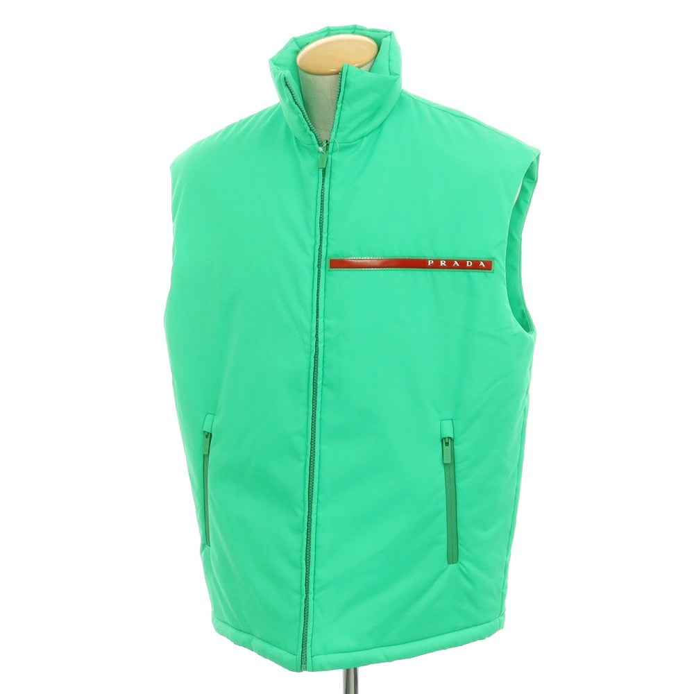 【中古】プラダ PRADA LINEA ROSSA ポリエステル 中綿ベスト グリーン【 XS 】【 状態ランクA 】【 メンズ 】