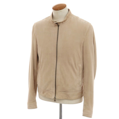 [Used] EMMETI goatskin suede rider jacket in pink beige [50] [Condition: D] [Men&