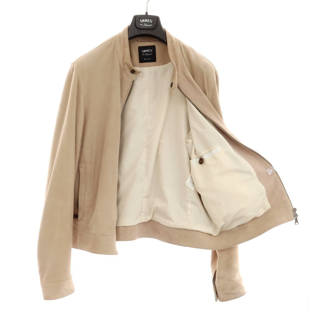 [Used] EMMETI goatskin suede rider jacket in pink beige [50] [Condition: D] [Men&