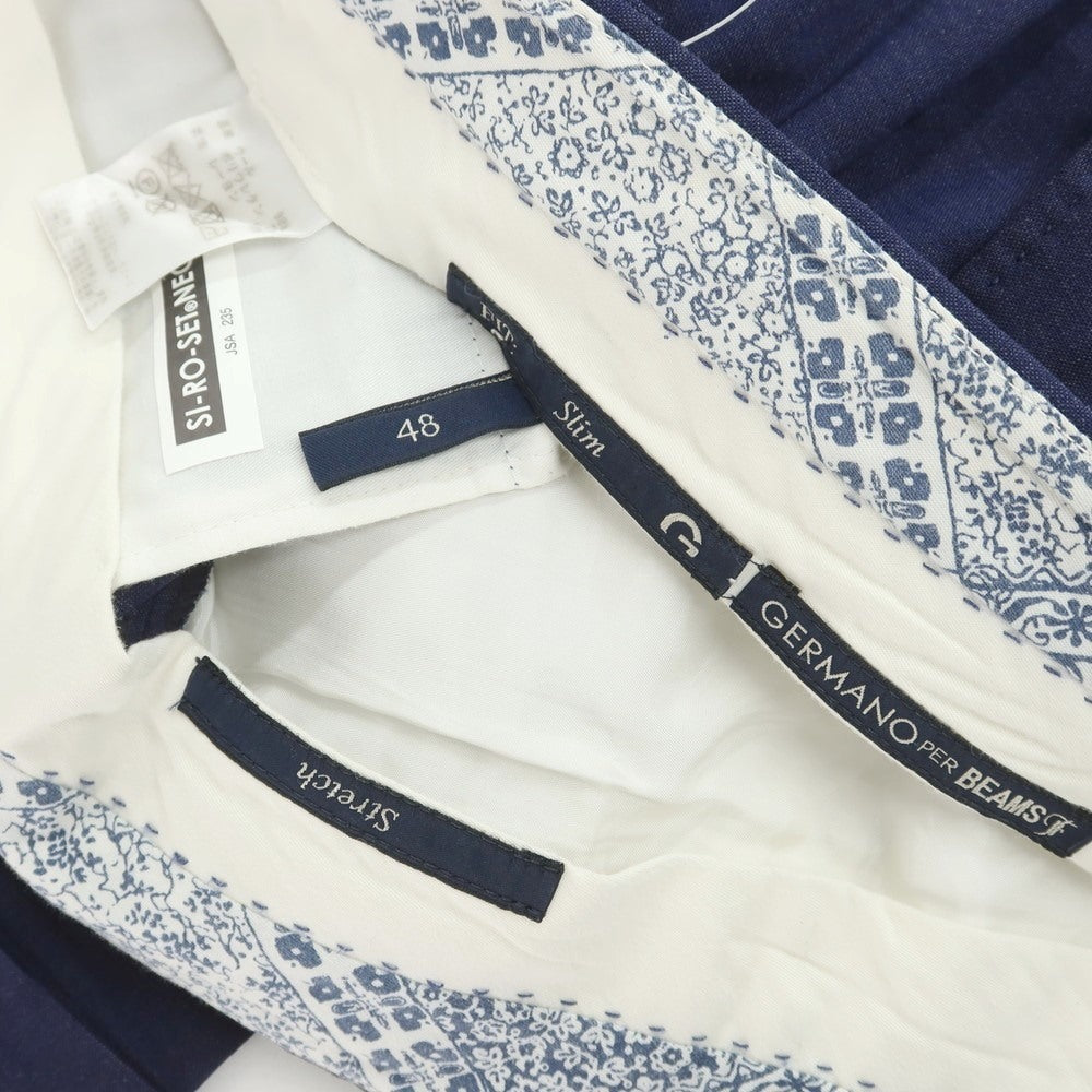 [Used] GERMANO BEAMS F Custom Stretch Wool Dress Slacks Pants Navy [48] [Condition Rank D] [Men&