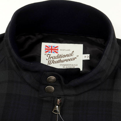 【中古】トラディショナルウェザーウェア Traditional Weatherwear ポリエステルウール チェック スイングトップ グレー系xネイビー【 38 】【 状態ランクB 】【 メンズ 】