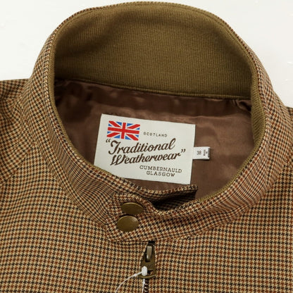 【中古】トラディショナルウェザーウェア Traditional Weatherwear ポリエステルウール チェック スイングトップ ベージュxブラウン【 38 】【 状態ランクB 】【 メンズ 】