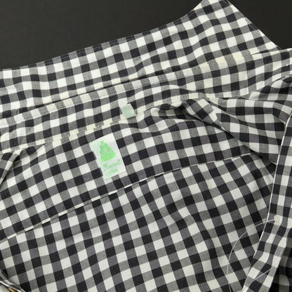 [Used] Finamore Cotton Gingham Check Horizontal Collar Casual Shirt Charcoal x White [39] [Condition Rank B] [Men&