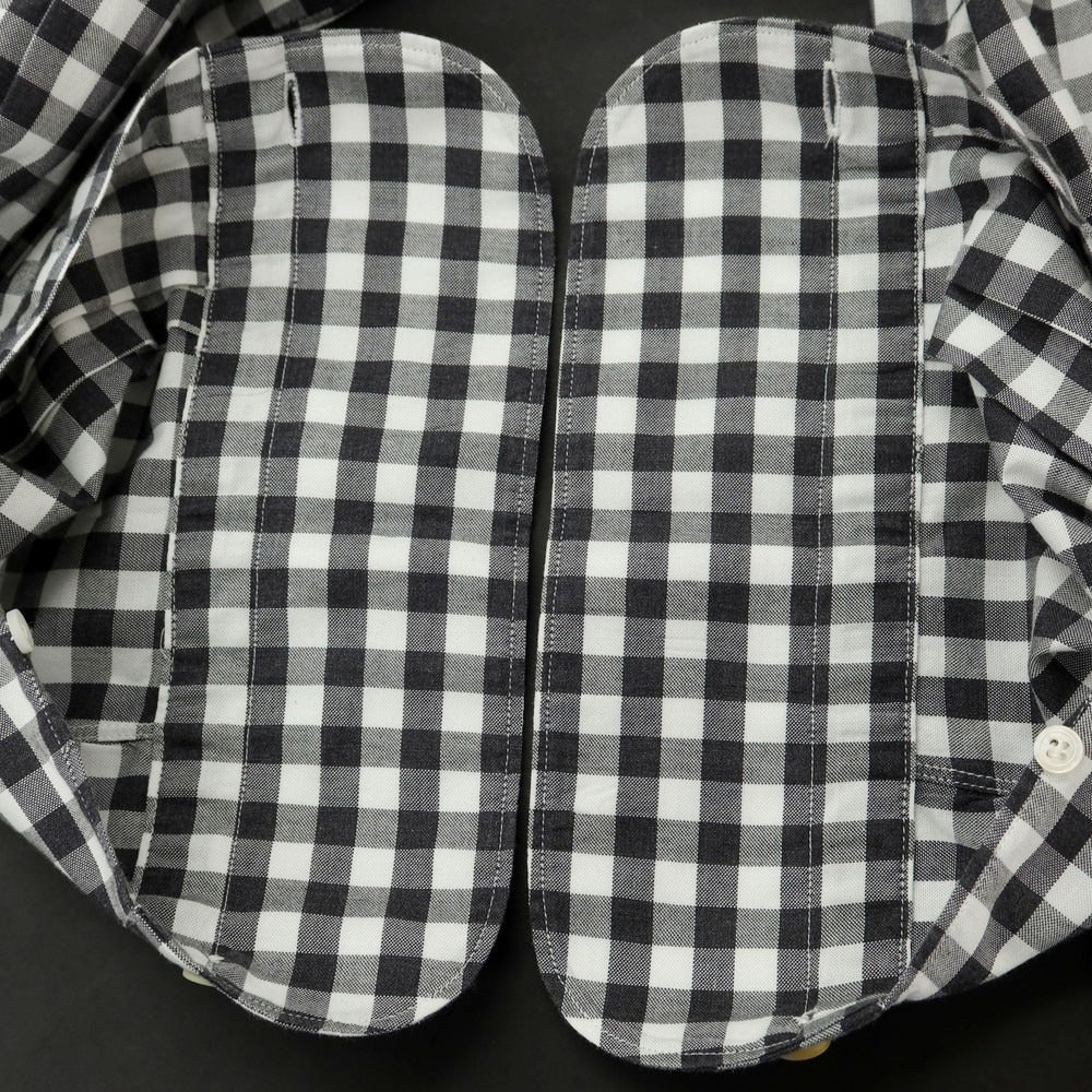 [Used] Finamore Cotton Gingham Check Horizontal Collar Casual Shirt Charcoal x White [39] [Condition Rank B] [Men&