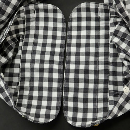 [Used] Finamore Cotton Gingham Check Horizontal Collar Casual Shirt Charcoal x White [39] [Condition Rank B] [Men&