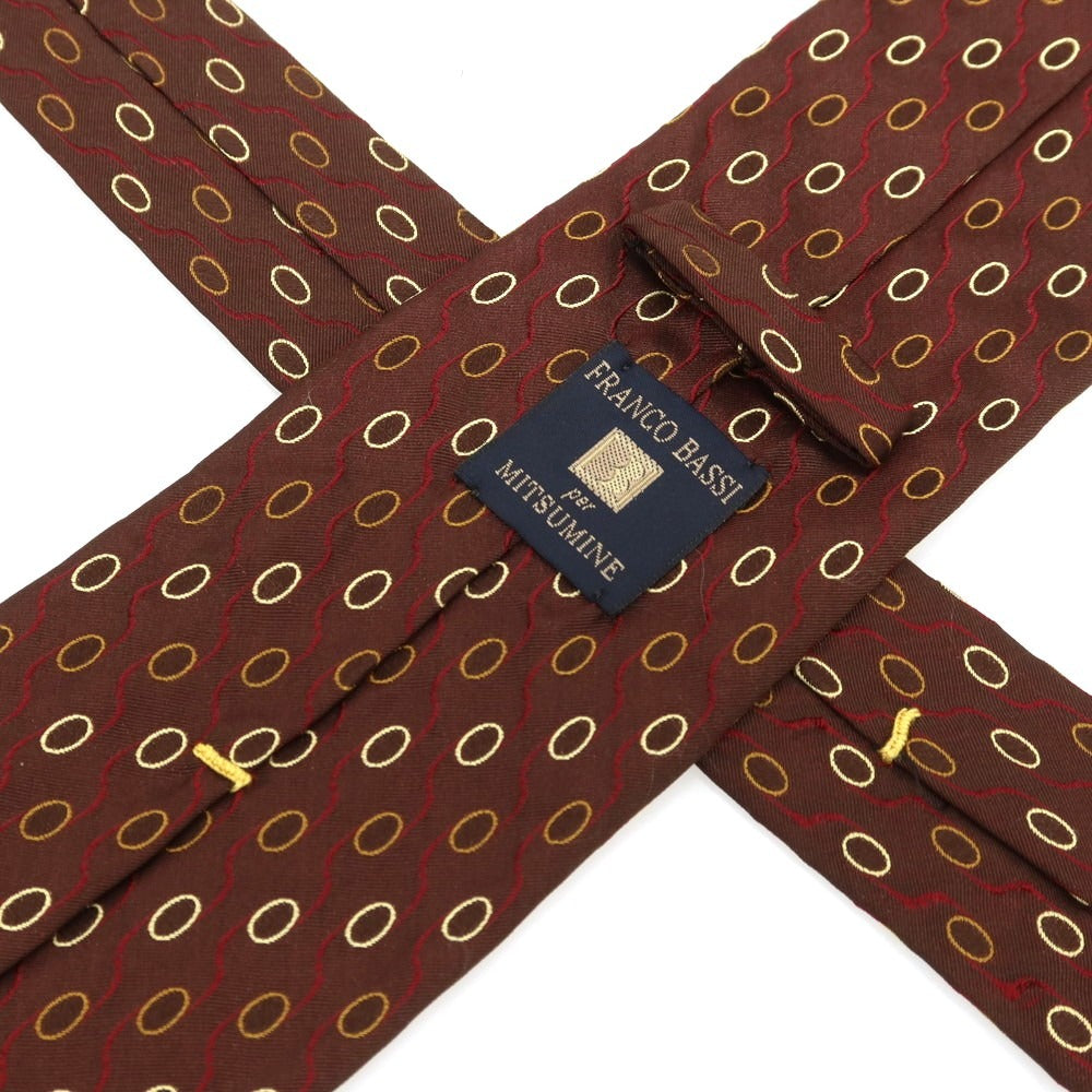 [Used] Franco Bassi Silk Small Pattern Tie Brown [Condition Rank C] [Men&