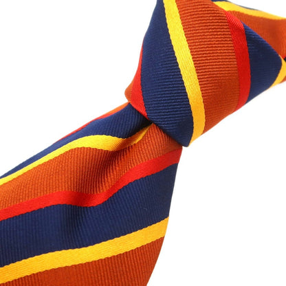 [Used] Franco Bassi striped necktie, orange brown x navy [Condition: C] [Men&