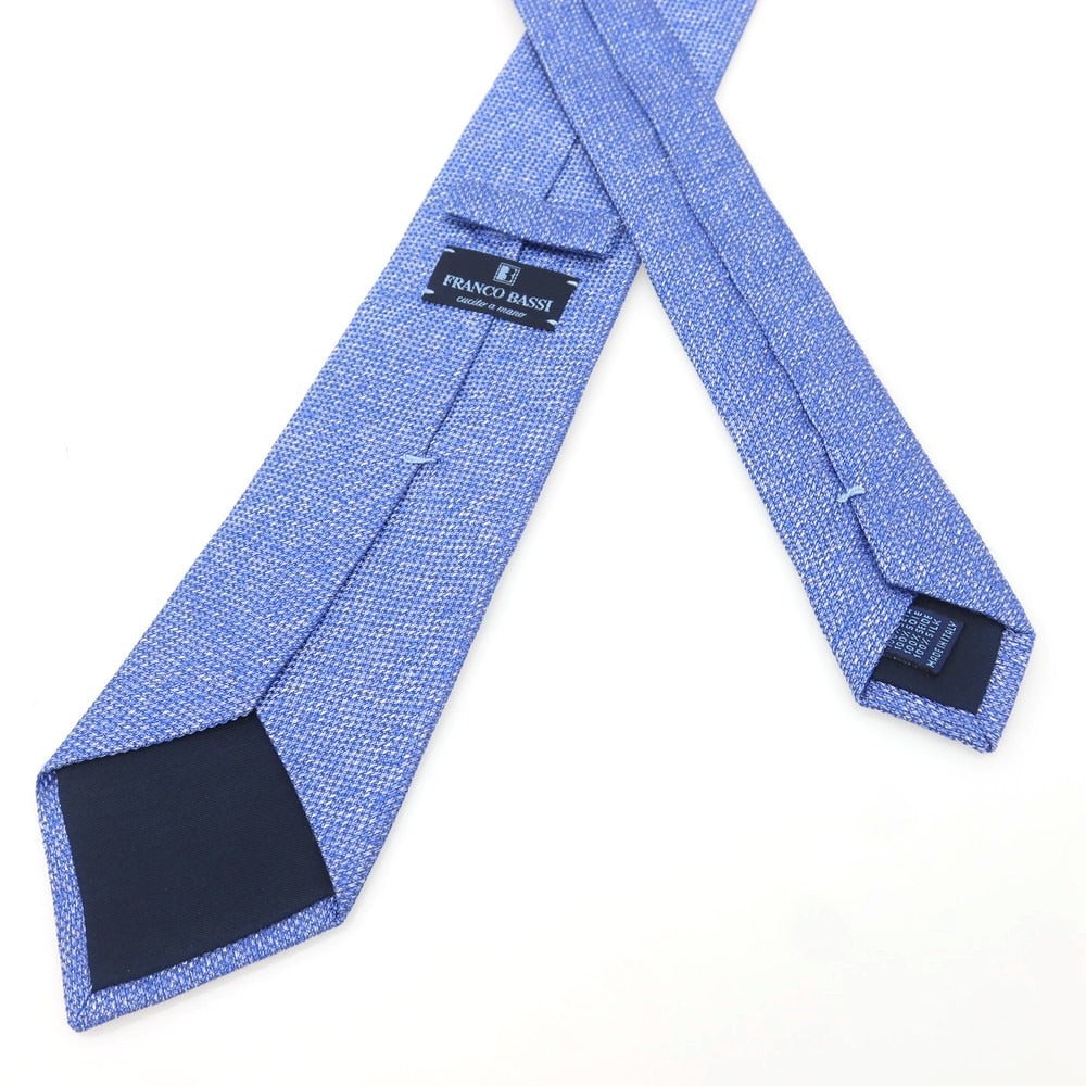 [Used] Franco Bassi Plain Silk Tie Blue [Condition Rank C] [Men&