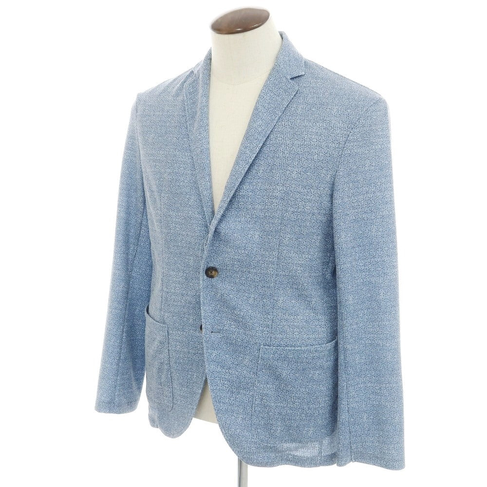 [Used] Monsieur Nicole polyester rayon print jacket light blue x navy [50] [Condition rank C] [Men&