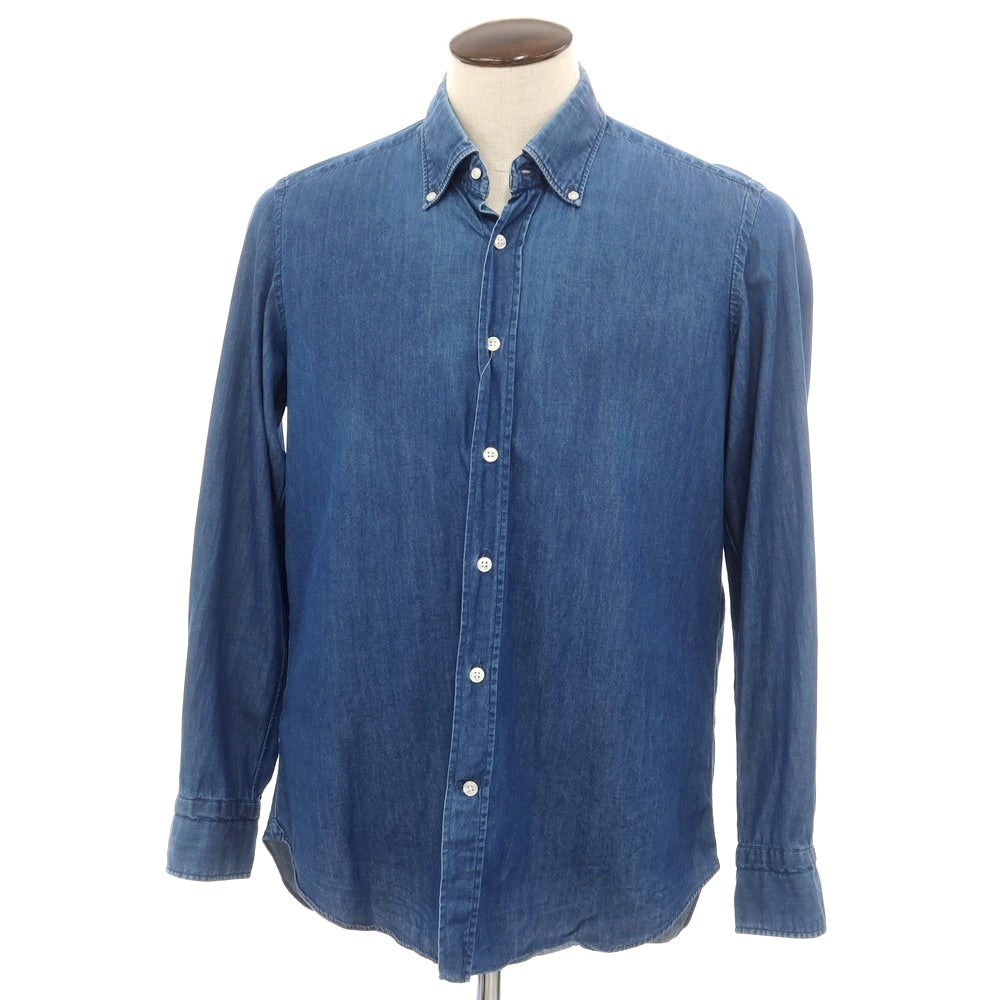 [Used] GIANGI Cotton Denim Button-down Casual Shirt Blue [42] [Condition Rank C] [Men&