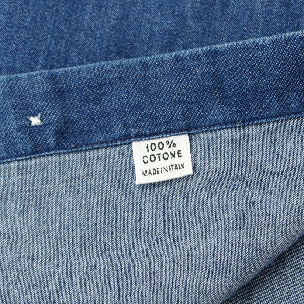 [Used] GIANGI Cotton Denim Button-down Casual Shirt Blue [42] [Condition Rank C] [Men&