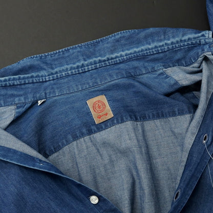 [Used] GIANGI Cotton Denim Button-down Casual Shirt Blue [42] [Condition Rank C] [Men&