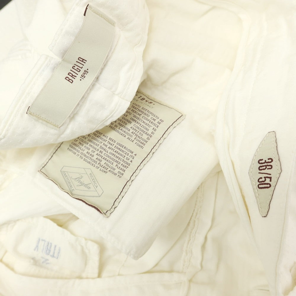[Used] BRIGLIA 1949 Stretch Cotton Casual Slacks Pants White [36] [Condition Rank B] [Men&