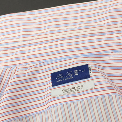 [Used] Tex Teq Kamakura Shirt, Tex Teq Cotton Striped Wide Collar Dress Shirt, Red x White [40-82] [Condition Rank B] [Men&