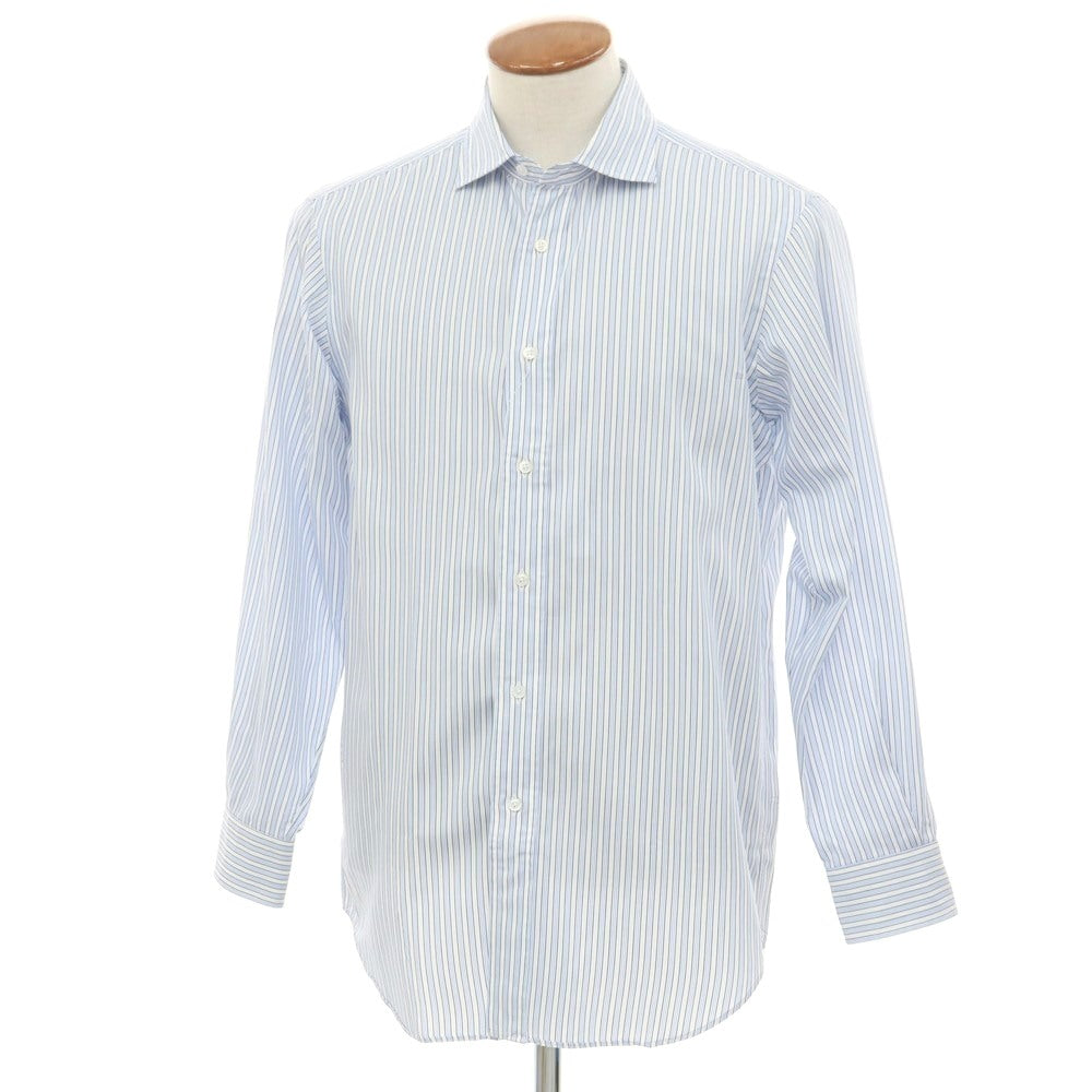 [Used] Tex Teq Kamakura Shirt, Cotton Stripe Wide Collar Dress Shirt, Blue x Navy [40-82] [Condition Rank B] [Men&