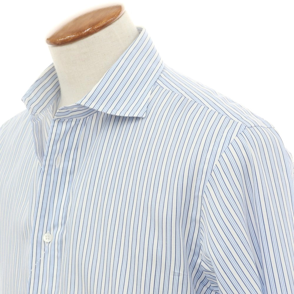 [Used] Tex Teq Kamakura Shirt, Cotton Stripe Wide Collar Dress Shirt, Blue x Navy [40-82] [Condition Rank B] [Men&