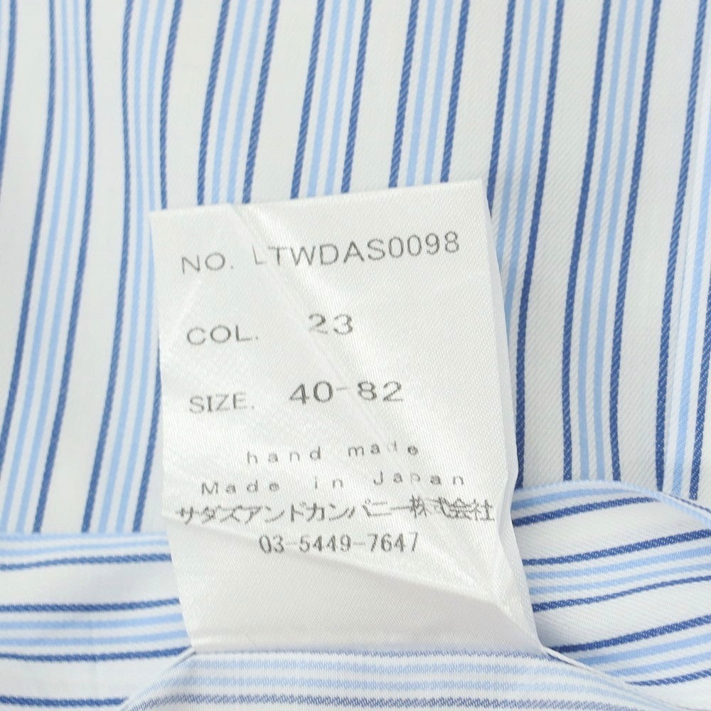 [Used] Tex Teq Kamakura Shirt, Cotton Stripe Wide Collar Dress Shirt, Blue x Navy [40-82] [Condition Rank B] [Men&