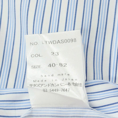 [Used] Tex Teq Kamakura Shirt, Cotton Stripe Wide Collar Dress Shirt, Blue x Navy [40-82] [Condition Rank B] [Men&