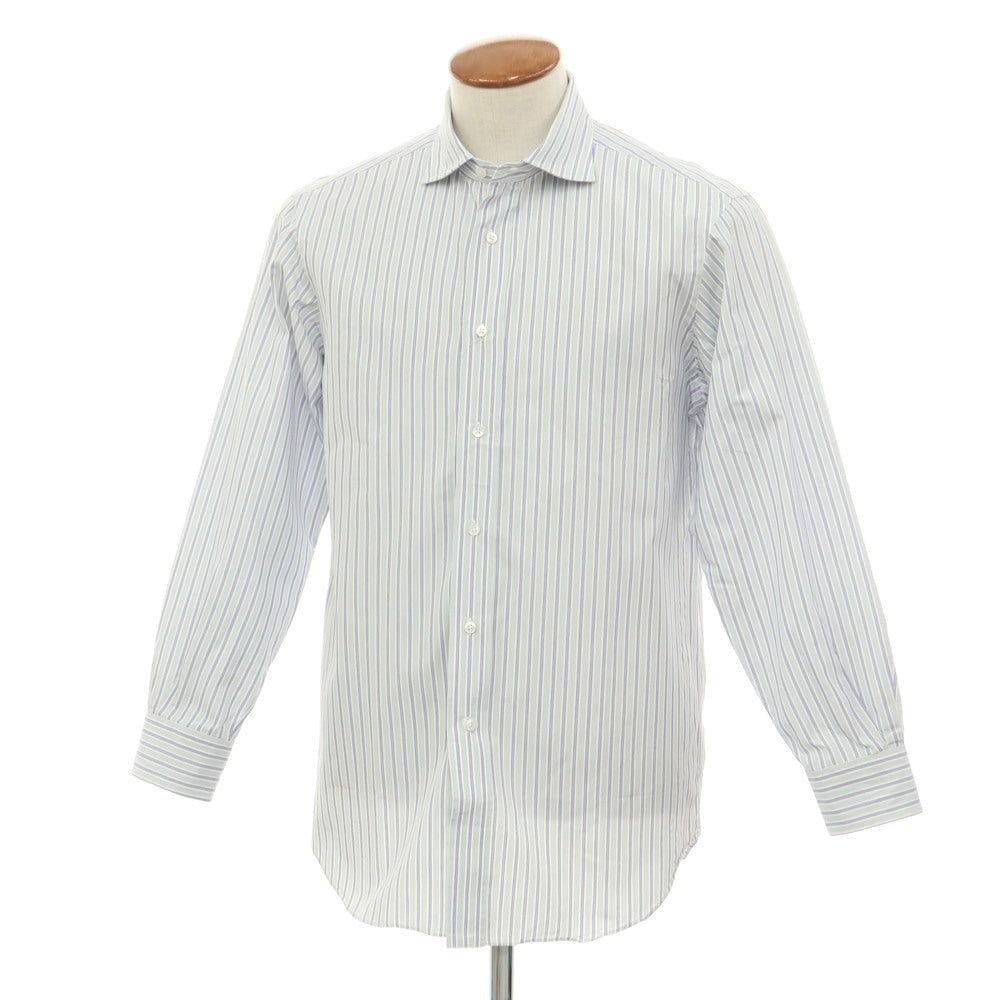 [Used] Tex Teq Kamakura Shirt, Cotton Stripe Wide Collar Dress Shirt, Light Blue x Navy [40-82] [Condition Rank B] [Men&