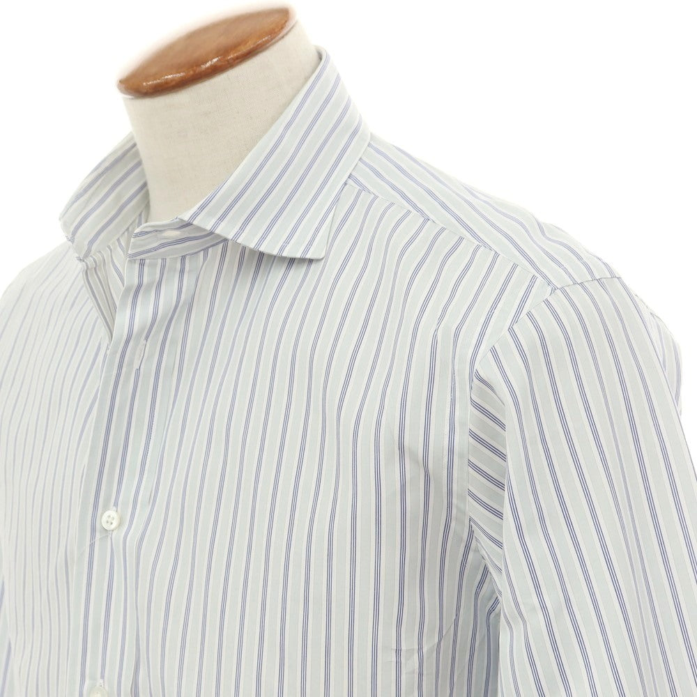 [Used] Tex Teq Kamakura Shirt, Cotton Stripe Wide Collar Dress Shirt, Light Blue x Navy [40-82] [Condition Rank B] [Men&