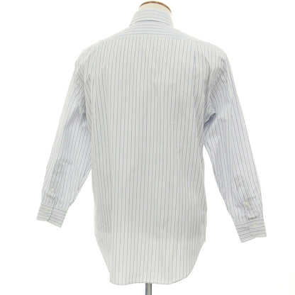 [Used] Tex Teq Kamakura Shirt, Cotton Stripe Wide Collar Dress Shirt, Light Blue x Navy [40-82] [Condition Rank B] [Men&