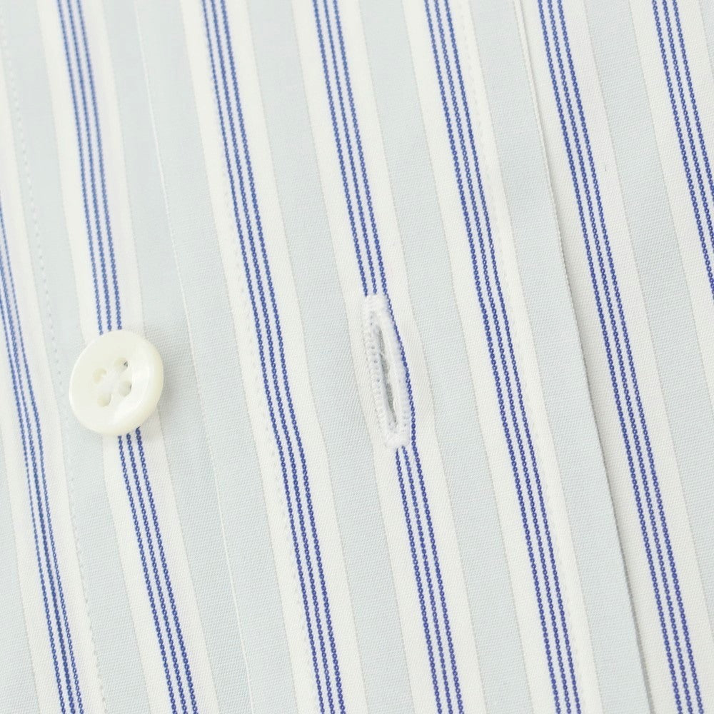 [Used] Tex Teq Kamakura Shirt, Cotton Stripe Wide Collar Dress Shirt, Light Blue x Navy [40-82] [Condition Rank B] [Men&