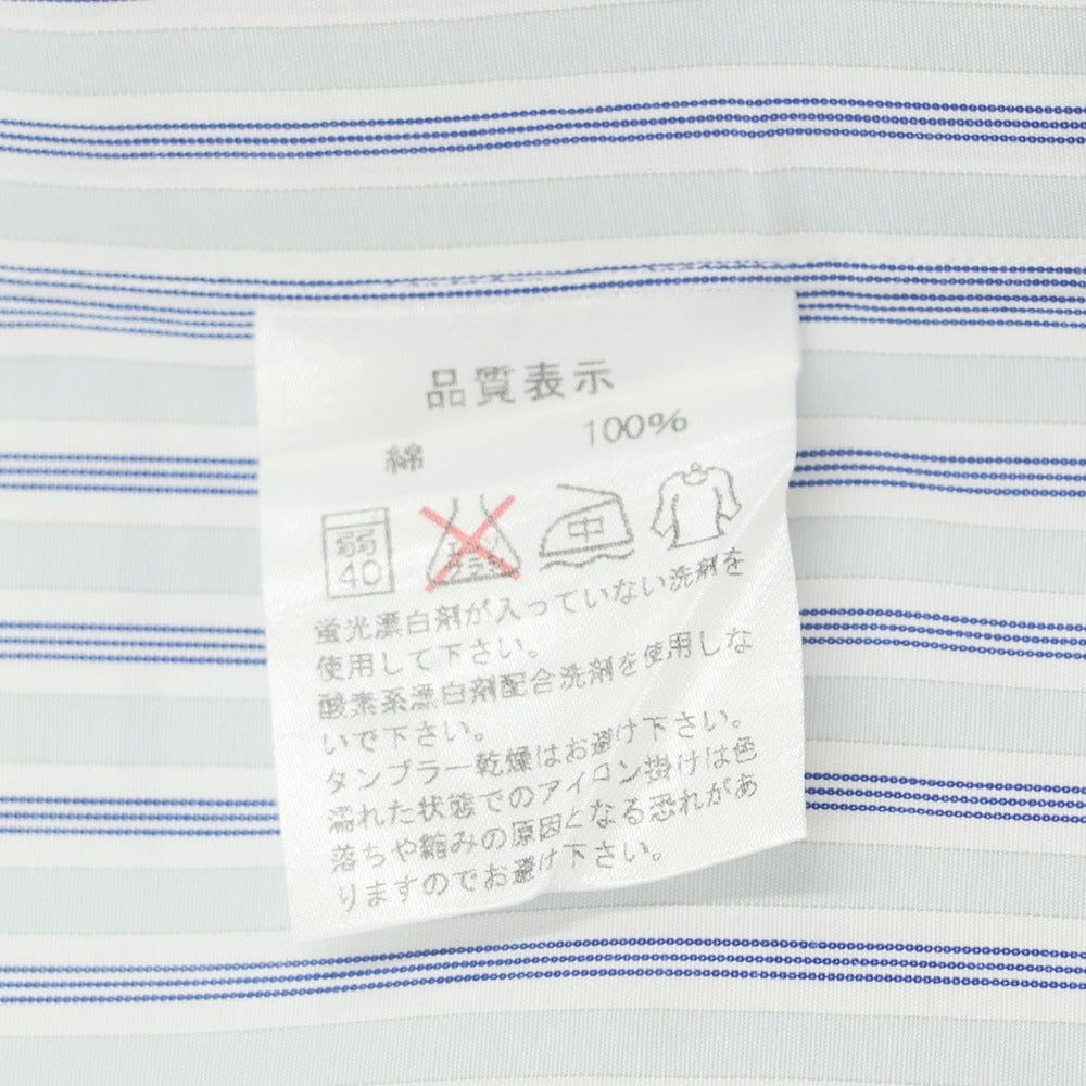 [Used] Tex Teq Kamakura Shirt, Cotton Stripe Wide Collar Dress Shirt, Light Blue x Navy [40-82] [Condition Rank B] [Men&