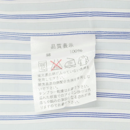 [Used] Tex Teq Kamakura Shirt, Cotton Stripe Wide Collar Dress Shirt, Light Blue x Navy [40-82] [Condition Rank B] [Men&