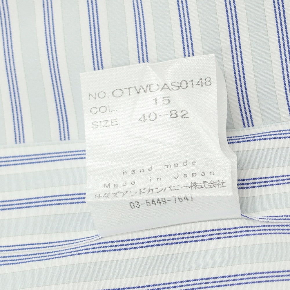 [Used] Tex Teq Kamakura Shirt, Cotton Stripe Wide Collar Dress Shirt, Light Blue x Navy [40-82] [Condition Rank B] [Men&
