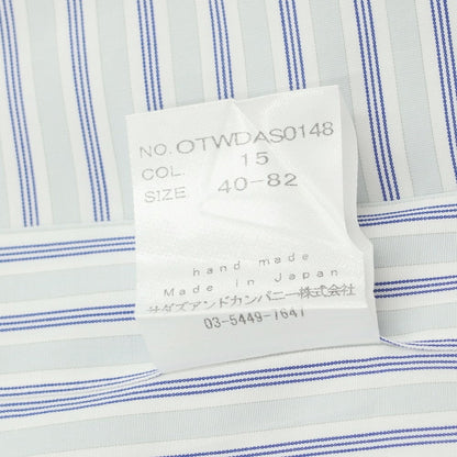 [Used] Tex Teq Kamakura Shirt, Cotton Stripe Wide Collar Dress Shirt, Light Blue x Navy [40-82] [Condition Rank B] [Men&