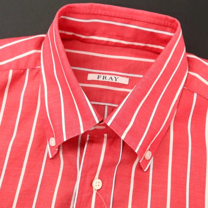 [Used] Frye Cotton Striped Button-down Casual Shirt Red x White [3] [Condition Rank B] [Men&