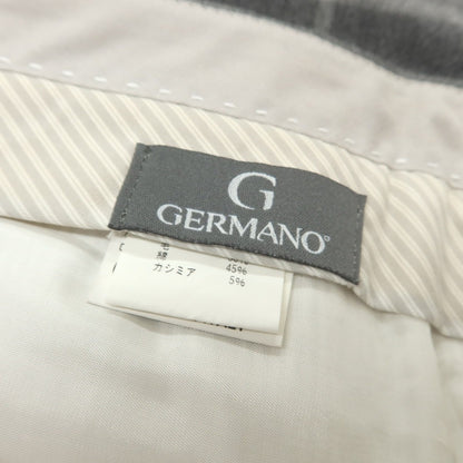 【中古】ジェルマーノ GERMANO ウールコットンカシミヤ チェック ドレススラックスパンツ グレーxホワイト【 50 】【 状態ランクC 】【 メンズ 】