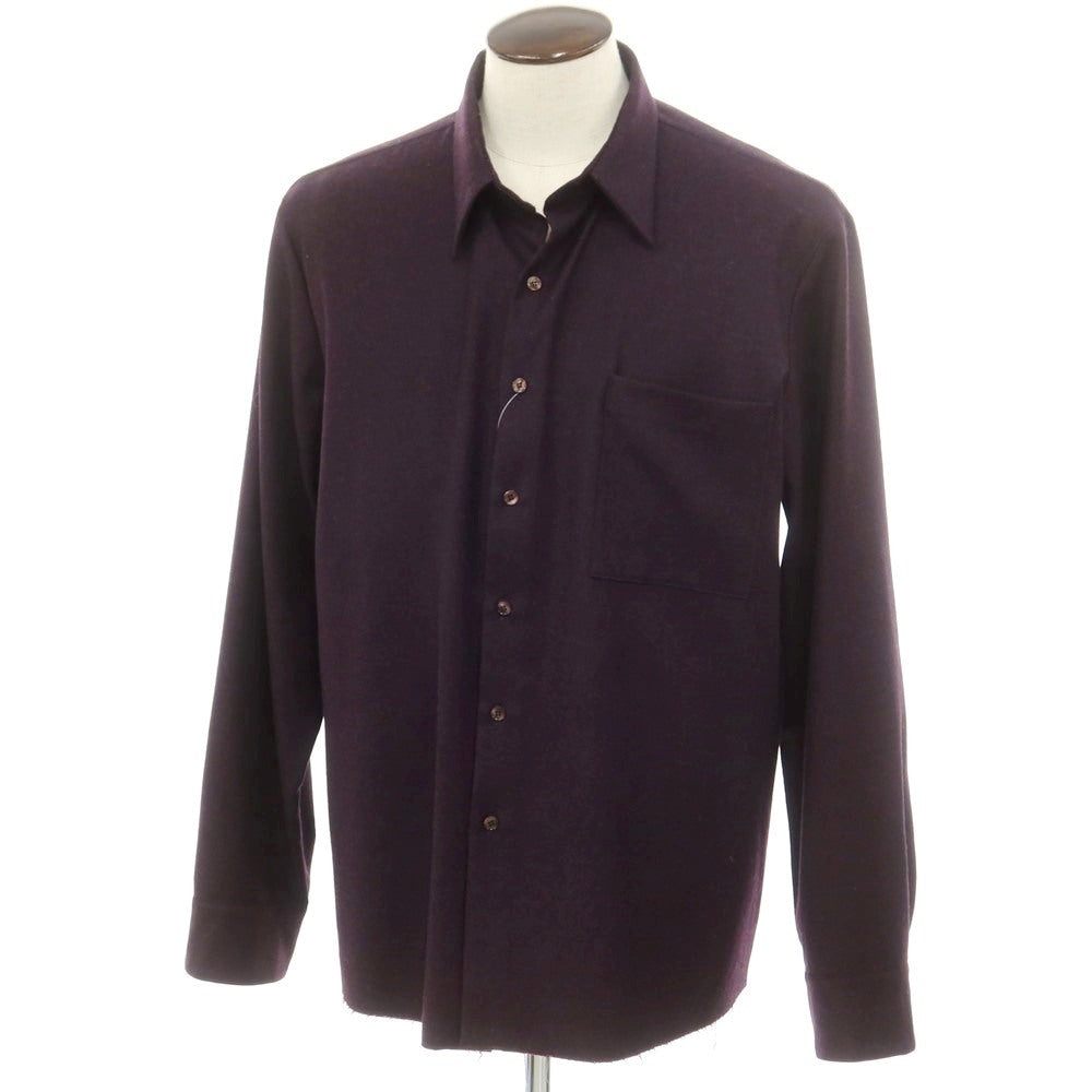 【中古】ガブリエラ コール ガーメンツ GABRIELA COLL GARMENTS faye project別注 ウールカシミヤ カジュアルシャツ ダークパープル【 5 】【 状態ランクB 】【 メンズ 】