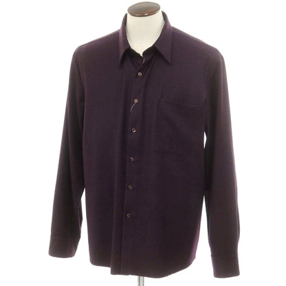 【中古】ガブリエラ コール ガーメンツ GABRIELA COLL GARMENTS faye project別注 ウールカシミヤ カジュアルシャツ ダークパープル【 5 】【 状態ランクB 】【 メンズ 】