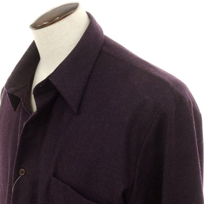 【中古】ガブリエラ コール ガーメンツ GABRIELA COLL GARMENTS faye project別注 ウールカシミヤ カジュアルシャツ ダークパープル【 5 】【 状態ランクB 】【 メンズ 】