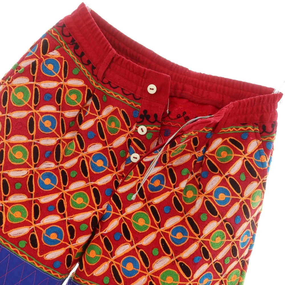 【中古】ピリオドフィーチャーズ PERIOD FEATURES コットン ショートパンツ レッドxブルー【サイズ2】【 状態ランクB 】【 メンズ 】[EPD]