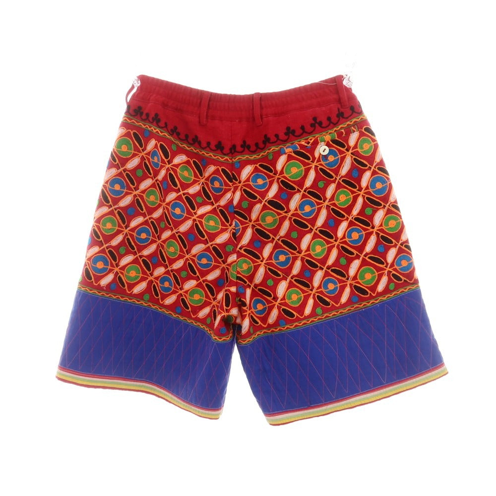 【中古】ピリオドフィーチャーズ PERIOD FEATURES コットン ショートパンツ レッドxブルー【サイズ2】【メンズ】 中古】ピリオドフィーチャーズ PERIOD FEATURES コットン ショート