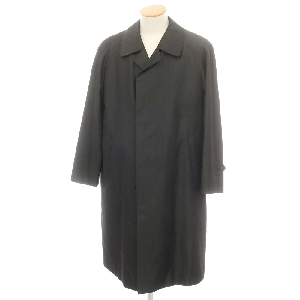【中古】バーバリーロンドン BURBERRY LONDON ウールシルク ステンカラーコート ブラックカーキ【 90-165-4 】【 状態ランクB 】【 メンズ 】