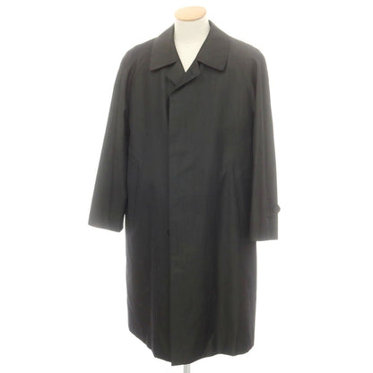 【中古】バーバリーロンドン BURBERRY LONDON ウールシルク ステンカラーコート ブラックカーキ【 90-165-4 】【 状態ランクB 】【 メンズ 】